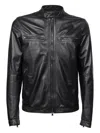Tagliatore Zip-fastening Pocket Leather Jacket In Black