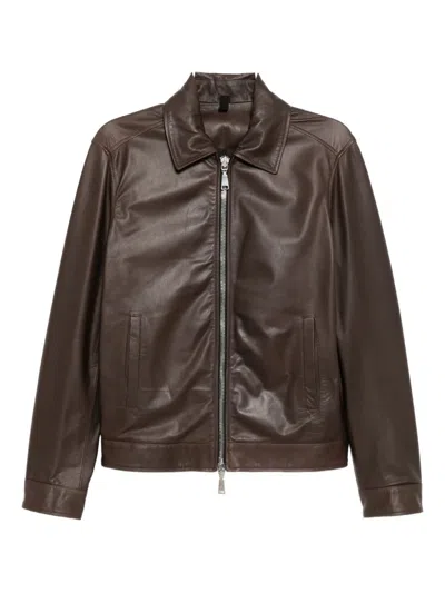 Tagliatore Zip-up Jacket In Brown