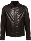 Tagliatore Justin Leather Jacket In Brown