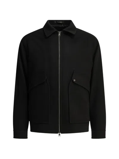 Tagliatore Zip-up Patch-pocket Jacket In Black