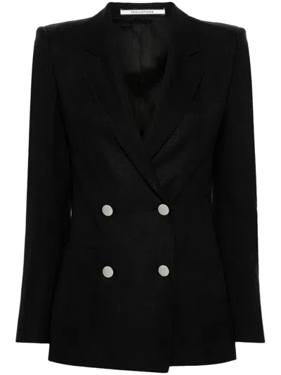 Tagliatore Double-breasted Blazer In Black