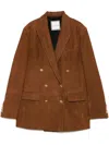 Tagliatore Cognac Tailored Lamb Leather Jacket With Gold-tone Buttons