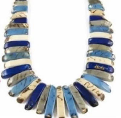 Tagua Jewelry Amazon Necklace In Blue Combo