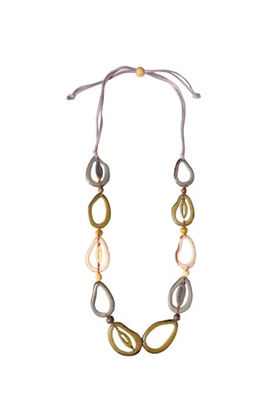 Tagua Jewelry Women's Emily Necklace In Olive Combo In Gold