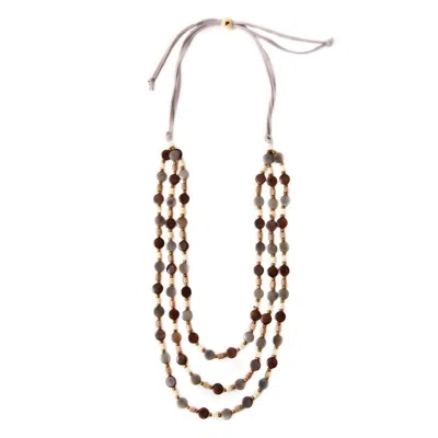 Tagua Jewelry Women's Saskia Necklace In Chestnut In Pink