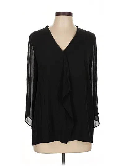 Pre-owned Tahari 3/4 Sleeve Blouse In Black