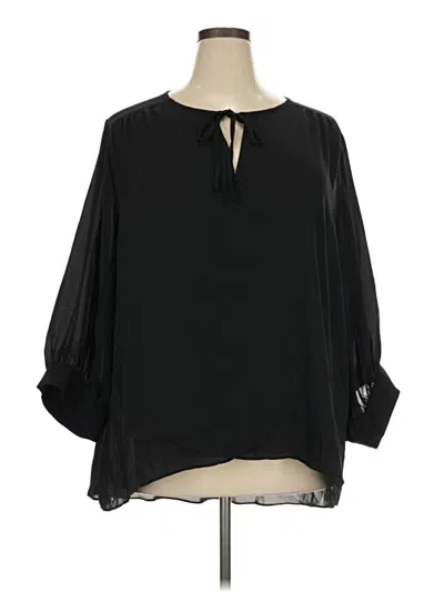 Pre-owned Tahari 3/4 Sleeve Blouse In Black