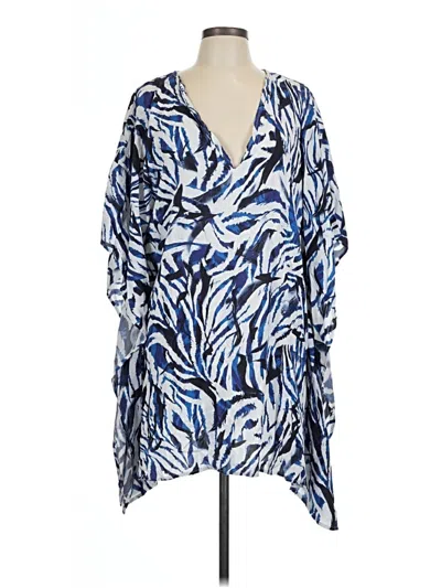 Pre-owned Tahari 3/4 Sleeve Blouse In Blue
