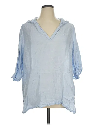 Pre-owned Tahari 3/4 Sleeve Blouse In Blue
