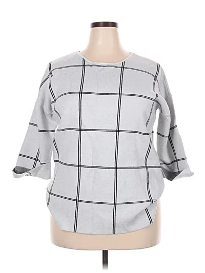 Pre-owned Tahari 3/4 Sleeve Blouse In Gray