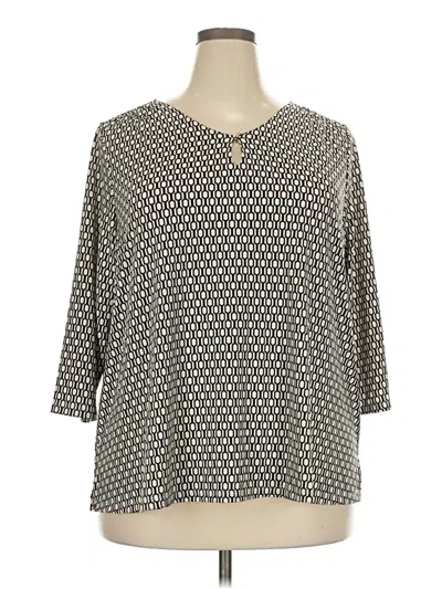 Pre-owned Tahari 3/4 Sleeve Blouse In Gray
