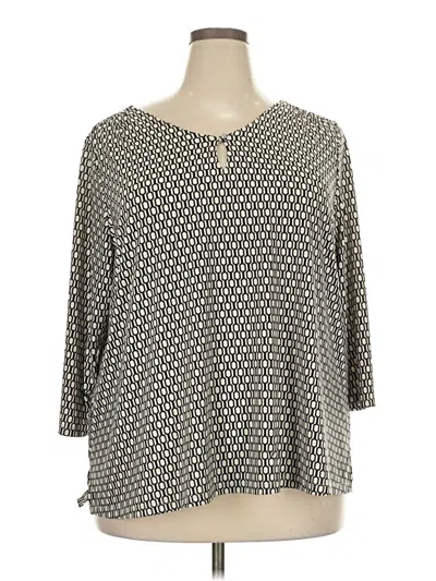 Pre-owned Tahari 3/4 Sleeve Blouse In Gray