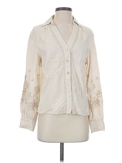 Pre-owned Tahari 3/4 Sleeve Blouse In Ivory