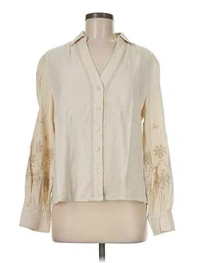 Pre-owned Tahari 3/4 Sleeve Blouse In Ivory