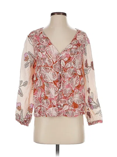 Pre-owned Tahari 3/4 Sleeve Blouse In Pink