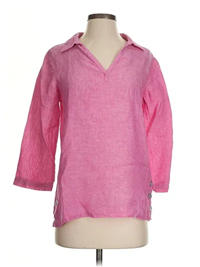 Pre-owned Tahari 3/4 Sleeve Blouse In Pink