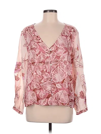Pre-owned Tahari 3/4 Sleeve Blouse In Pink