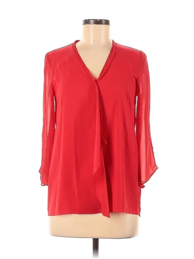 Pre-owned Tahari 3/4 Sleeve Blouse In Red