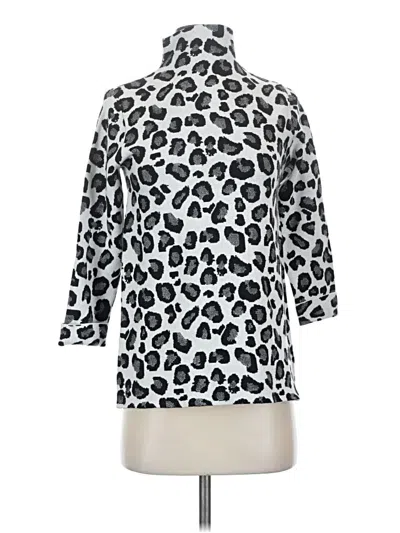 Pre-owned Tahari 3/4 Sleeve Blouse In Silver