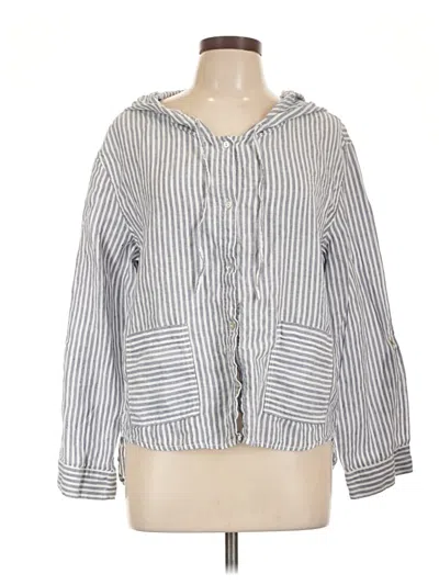 Pre-owned Tahari 3/4 Sleeve Blouse In Silver