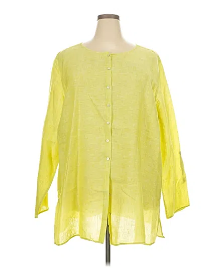 Pre-owned Tahari 3/4 Sleeve Blouse In Yellow