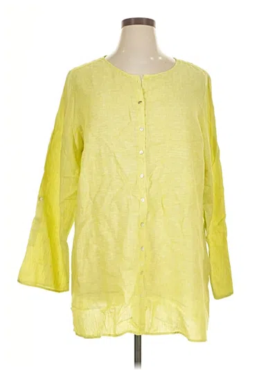 Pre-owned Tahari 3/4 Sleeve Blouse In Yellow