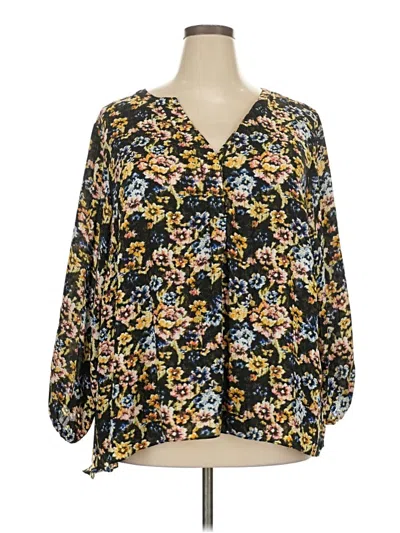 Pre-owned Tahari 3/4 Sleeve Blouse In Yellow