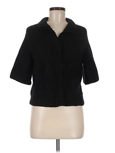 Pre-owned Tahari 3/4 Sleeve Button Down Shirt In Black
