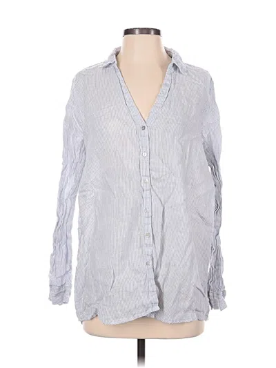 Pre-owned Tahari 3/4 Sleeve Button Down Shirt In Gray