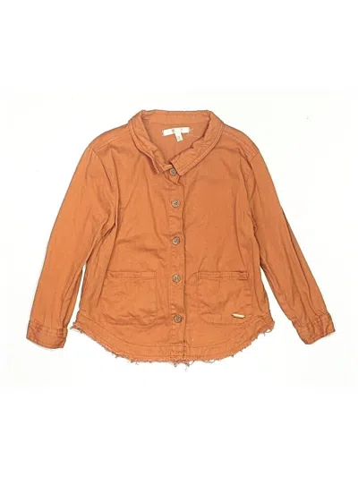 Pre-owned Tahari Kids' 3/4 Sleeve Button Down Shirt In Orange