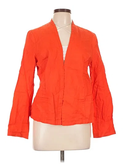 Pre-owned Tahari 3/4 Sleeve Button Down Shirt In Orange