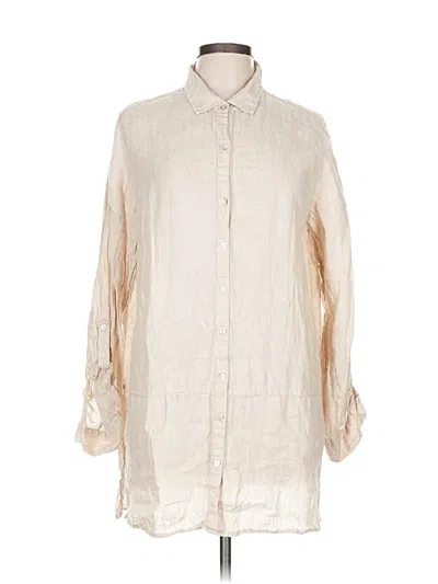 Pre-owned Tahari 3/4 Sleeve Button Down Shirt In White