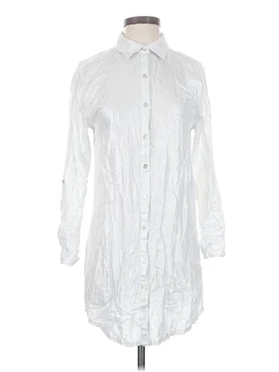Pre-owned Tahari 3/4 Sleeve Button Down Shirt In White