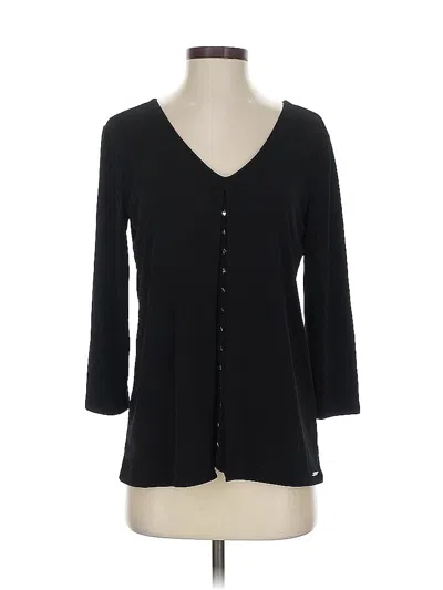 Pre-owned Tahari 3/4 Sleeve T-shirt In Black
