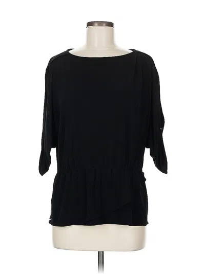Pre-owned Tahari 3/4 Sleeve Top Black Boatneck Tops