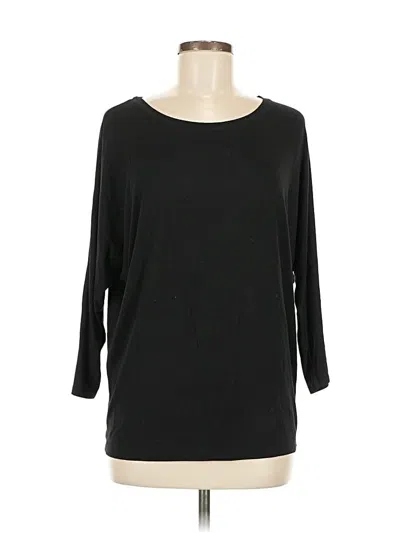 Pre-owned Tahari 3/4 Sleeve Top Black Boatneck Tops