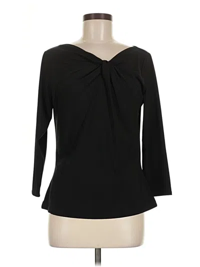 Pre-owned Tahari 3/4 Sleeve Top Black Sweetheart Neckline Tops