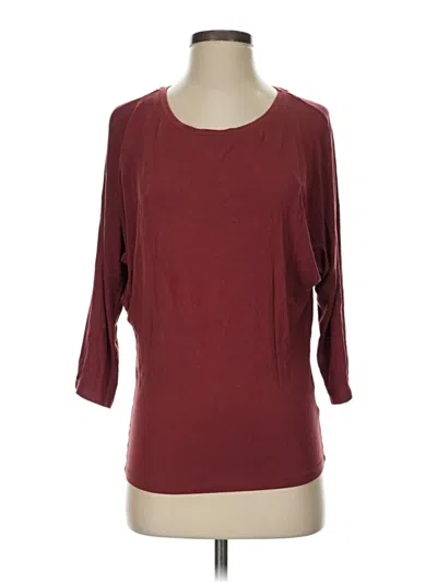 Pre-owned Tahari 3/4 Sleeve Top Burgundy Boatneck Tops
