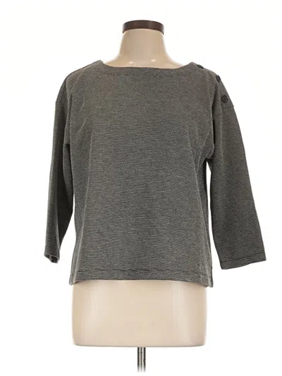 Pre-owned Tahari 3/4 Sleeve Top Gray Boatneck Tops