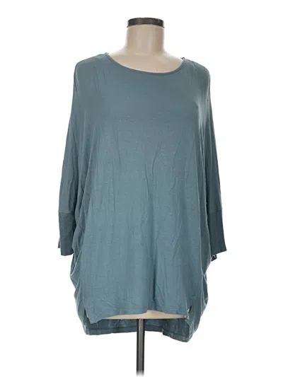 Pre-owned Tahari 3/4 Sleeve Top Teal Boatneck Tops