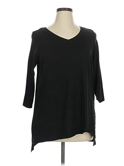 Pre-owned Tahari 3/4 Sleeve T-shirt In Black