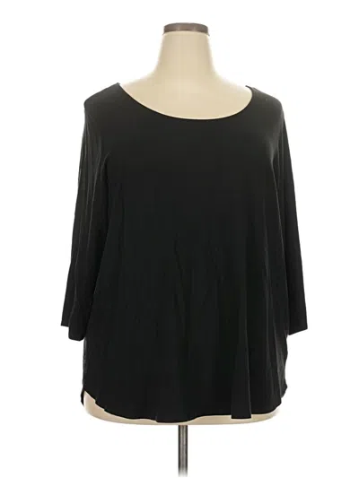 Pre-owned Tahari 3/4 Sleeve T-shirt In Black