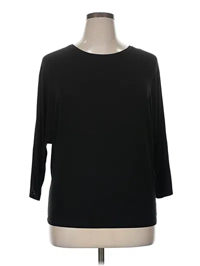 Pre-owned Tahari 3/4 Sleeve T-shirt In Black
