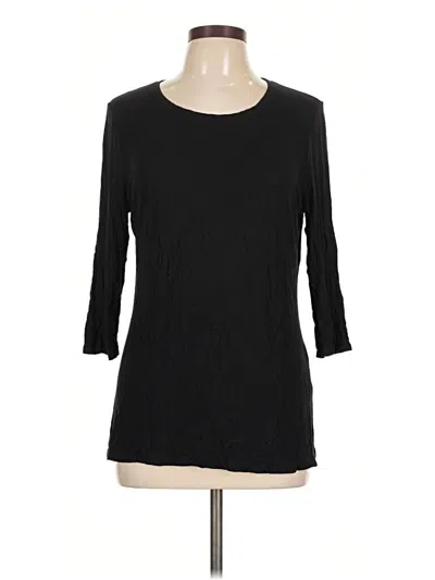 Pre-owned Tahari 3/4 Sleeve T-shirt In Black