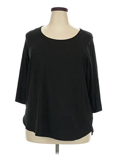 Pre-owned Tahari 3/4 Sleeve T-shirt In Black