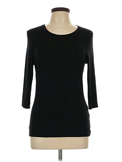 Pre-owned Tahari 3/4 Sleeve T-shirt In Black