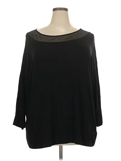 Pre-owned Tahari 3/4 Sleeve T-shirt In Black