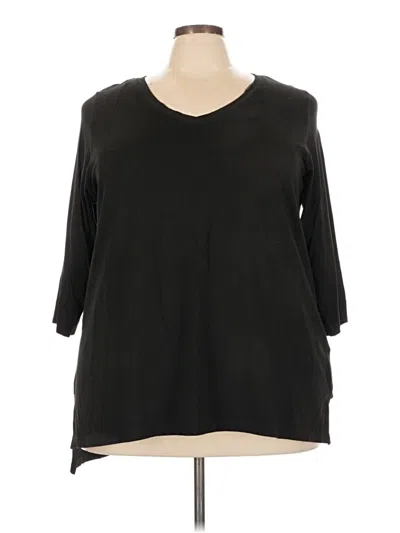 Pre-owned Tahari 3/4 Sleeve T-shirt In Black