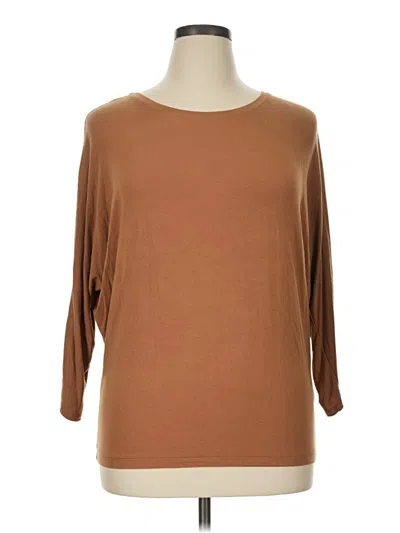 Pre-owned Tahari 3/4 Sleeve T-shirt In Brown