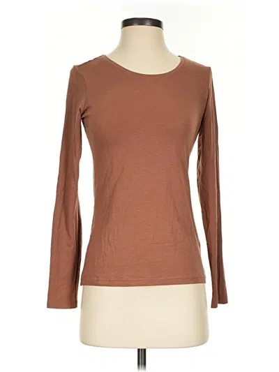 Pre-owned Tahari 3/4 Sleeve T-shirt In Brown